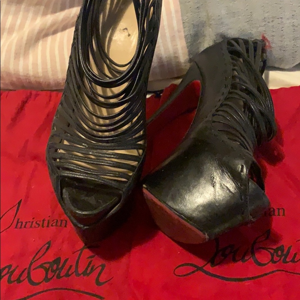 Christian Louboutin Black Leather ZouLou 160mm